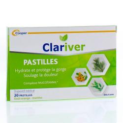 CLARIVER Pastilles gorge goût orange menthe x20