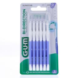 GUM n&deg;2014 Brossettes interdentaires proxabrush bi direction x6 0.6mm