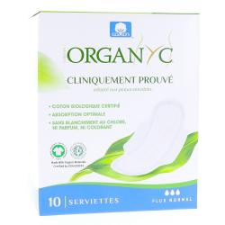 ORGANYC Serviettes flux normal bio x10