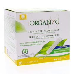 ORGANYC Tampons Compact avec applicateur flux normal x16