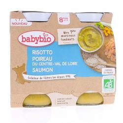 BABYBIO POT RISOTTO POIREAU SAUM 8M 2X200