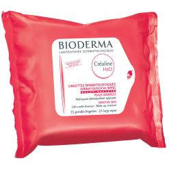 BIODERMA Créaline H2O lingettes dermatologiques Paquet de 25 lingettes