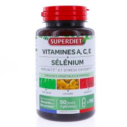 SUPERDIET Vitamines A, C, E Sélénium 150 gélules