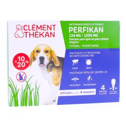 CLEMENT THEKAN Perfikan 134mg / 1200mg solution pour chiens moyens 4 pipettes