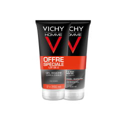 Homme hydra mag c gel douche corps et cheveux peaux sensibles 2x200ml