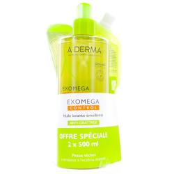 ADERMA EXOMEGA HUILE NETTOY 2X500ML ECO R