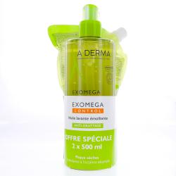 ADERMA EXOMEGA HUILE NETTOY 2X500ML ECO R