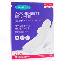 LANSINOH SERVIETTE POST ACCOUCH 0-2 S 10U