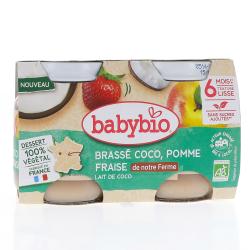 BABYBIO BRASSE COCO POM FRAISE 2X130G BIO