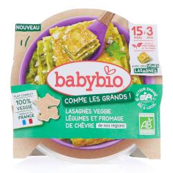 BABYBIO VEGGIE LASAGNES LEGUMES CHEVR 12M