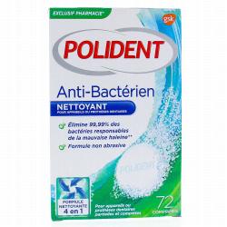 POLIDENT Nettoyant anti-bacterien - boite de 72 comprimes