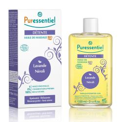 PURESSENTIEL Huile de soin et de massage bio detente lavande neroli flacon 100ml