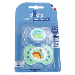 DODIE Duo Sucettes 0-6 mois anatomiques silicone REF A31