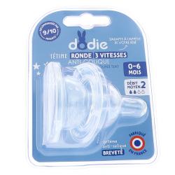 DODIE Tétine col large 0-6 mois débit 2 lot de 2