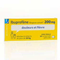 BIOGARAN Ibuprofène 200mg Boîte de 20 comprimés