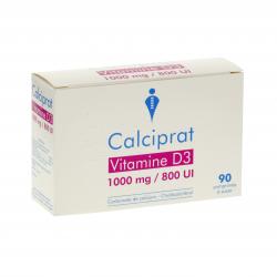 Calciprat vitamine d3 1000 mg/800 ui Pilulier de 90 comprimés