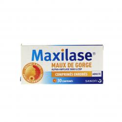 Maxilase maux de gorge alpha-amylase 3000 u. ceip Boîte de 30 comprimés