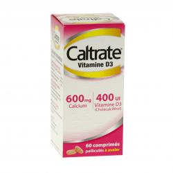 Caltrate vitamine d' 600 mg/400 ui Flacon 60 comprimés