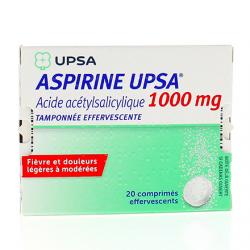 Aspirine upsa tamponnée effervescente 1000 mg 2 Tubes de 10 comprimés