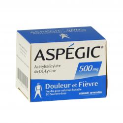 Aspégic 500 mg Boîte de 20 sachets-doses