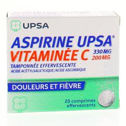 Aspirine upsa vitaminée c tamponnée effervescente 2 Tubes de 10 comprimés