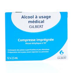 GILBERT compresse alcool à usage médical 2,5 ml x12