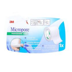 Micropore sparadrap blanc pour peaux sensibles 25mm x 9.14m