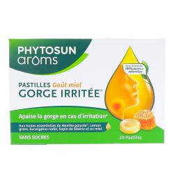 PHYTOSUN PASTILLES MIEL GORGE IRRITEE 24