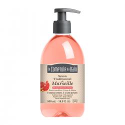 LE COMPTOIR DU BAIN Savon traditionnel de marseille au pamplemousse rose Flacon pompe 500ml