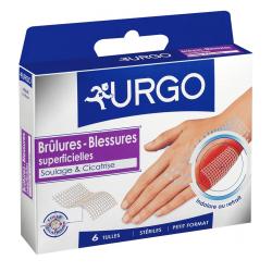 URGO Brûlures blessures superficielles Boîte de 6 - 5x5cm