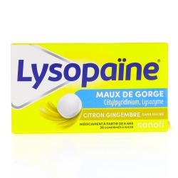 Lysopaïne maux de gorge cetylpyridinium lysozyme fraise sans sucre