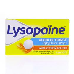 Lysopaïne maux de gorge cetylpyridinium lysozyme miel citron sans sucre