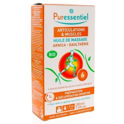 PURESSENTIEL Huile de massage effort musculaire bio Gaulth&eacute;rie Arnica flacon 200ml