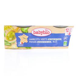 BABYBIO Repas du soir - Petits bols Haricots verts, panais, blé dès 12 mois 2x200g