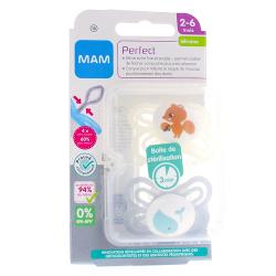 Sucettes anatomiques en silicone collection perfect 0-6 mois x2