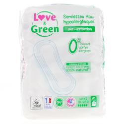 LOVE amp GREEN SERVIETTES MAXI SUPER X14