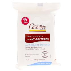 CAVAILLES - Intime Lingettes avec Anti-Bactérien 15 Lingettes