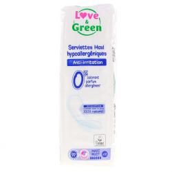LOVE amp GREEN SERVIETTES MAXI NUIT X12
