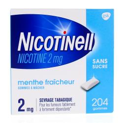 Nicotinell menthe fraicheur 2 mg sans sucre 204 gommes Boîte de 204 gommes