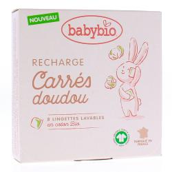 BABYBIO Soins - Recharge carrés lingettes X8