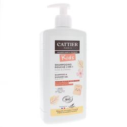 CATTIER - Kids Shampoing Douche 2en1 Parfum Fleur de Guimauve Bio 500 ml